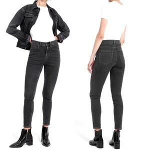 NWT Everlane Black Skinny Jeans Size 24 Tall Denim Sustainable Stretch Mid 24T
